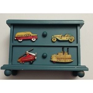 Jewelry Trinket Box Teal Box Vintage Car Plane Boat 2 Vintage